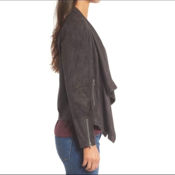 Cupcakes and Cashmere Microfiber Charcole Brown Waterfall Jacket Sz Medium - Picture 2 of 16